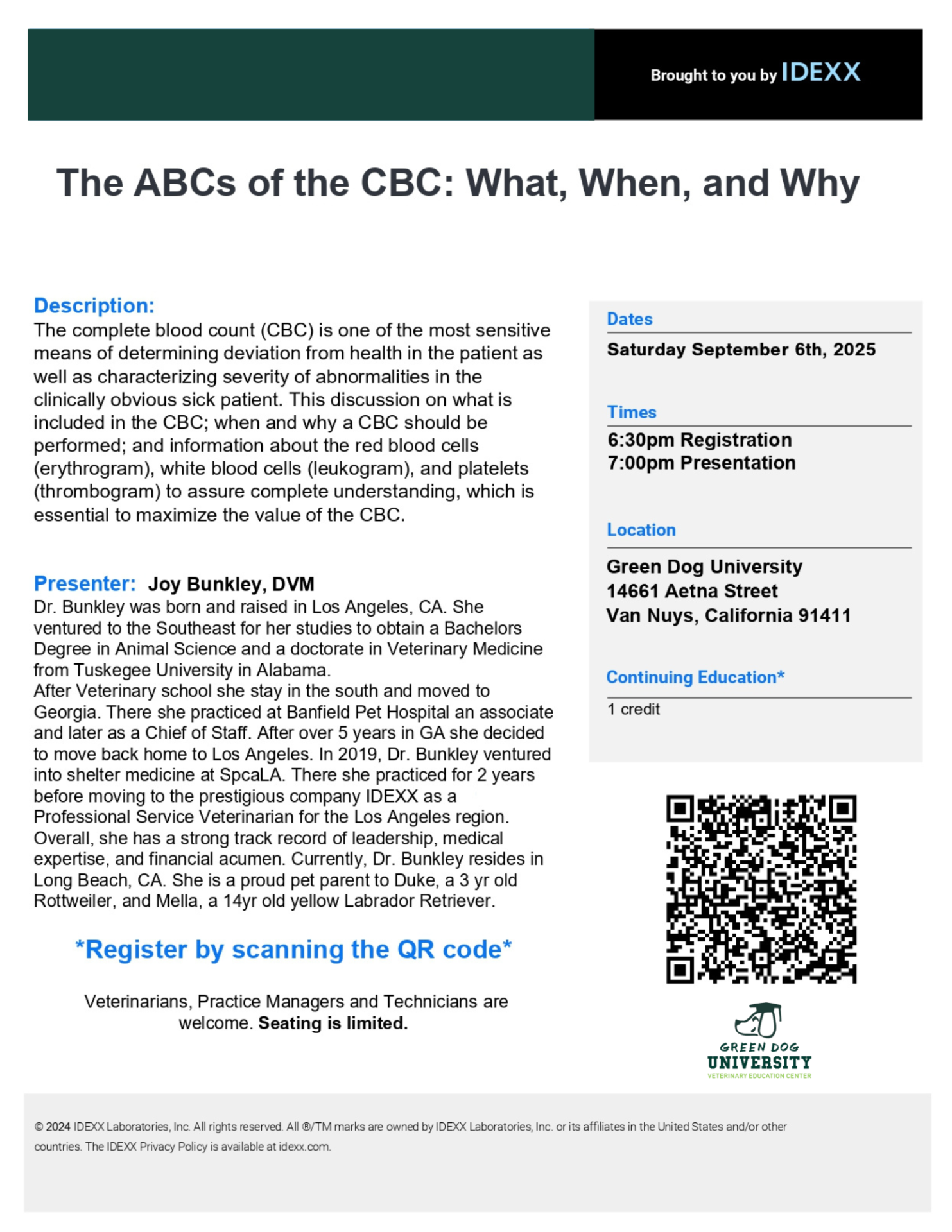 IDEXX CE Flyer